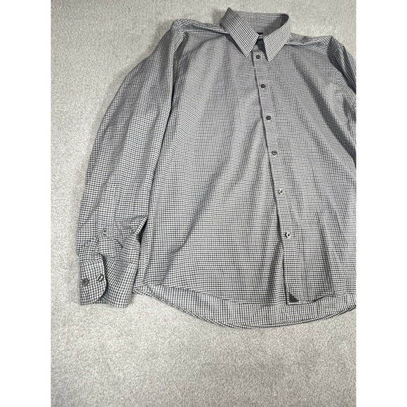 UNTUCKit Men's Frizzante Button Down Shirt Gray‎ Green Black Checkered Size 3XL - Picture 3 of 11
